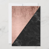 Faux roos goud zwart marmer kleurblok Sweet 16 Kaart (Achterkant)