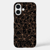 Faux Roos Goud & Zwart Modern Geometrisch Case-Mate iPhone Case (Achterkant)