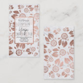 Faux roos gouddreamcatcher veren marmer yoga visitekaartje (Voorkant / Achterkant)