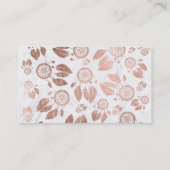 Faux roos gouddreamcatcher veren marmer yoga visitekaartje (Achterkant)