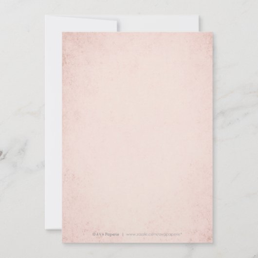 Faux roos goudelegant bruinbruis kaart (Achterkant)