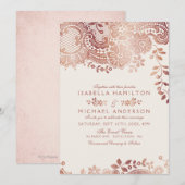 Faux roos goudelegant bruinbruis kaart (Voorkant / Achterkant)