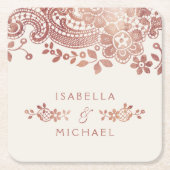 Faux roos goudelegant  bruinbruis kartonnen onderzetters (Voorkant)