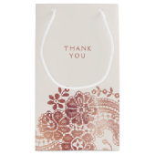 Faux roos goudelegant  bruinbruis klein cadeauzakje (Achterkant)