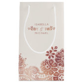 Faux roos goudelegant  bruinbruis klein cadeauzakje (Voorkant)