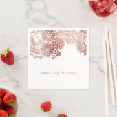 Faux roos goudelegant  bruinbruis servetten (Insitu)