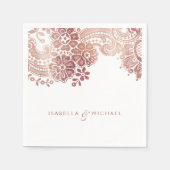 Faux roos goudelegant  bruinbruis servetten (Voorkant)