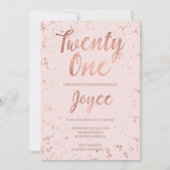 Faux roos gouden confetti blush 21ste Verjaardag n Kaart (Voorkant)