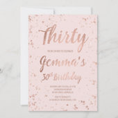 Faux roos gouden confetti blush 30ste Verjaardag n Kaart (Voorkant)