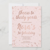 Faux roos gouden confetti blush dertig 30ste verja kaart (Voorkant)