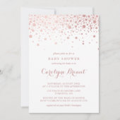 Faux Roos Gouden Confetti Stippen Baby shower Kaart (Voorkant)