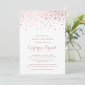 Faux Roos Gouden Confetti Stippen Baby shower Kaart (Staand voorkant)