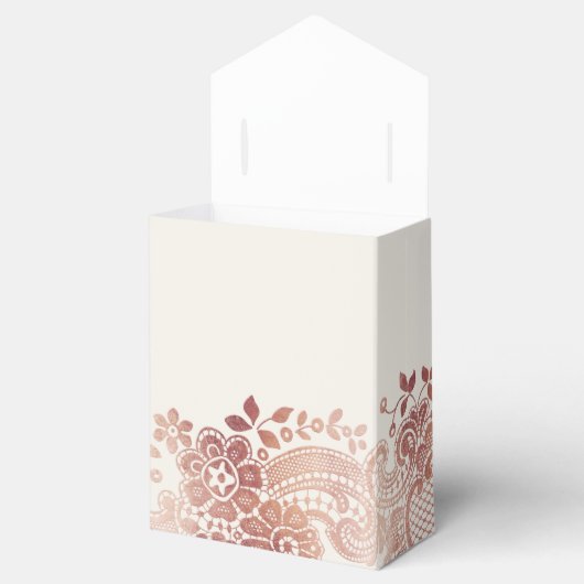 Faux roos gouden elegante  bruidegans bedankdoosjes (Geopend)