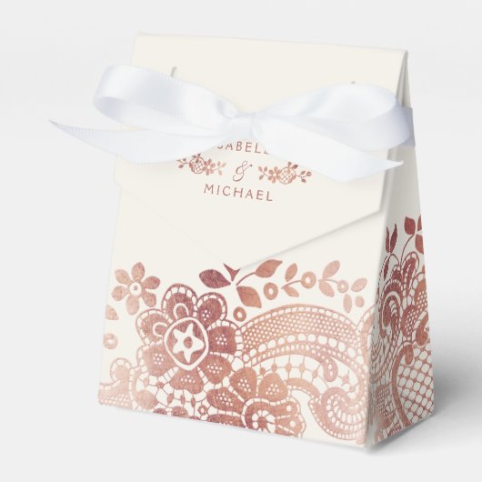 Faux roos gouden elegante  bruidegans bedankdoosjes (Voorkant Zijde)