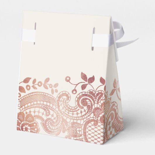 Faux roos gouden elegante  bruidegans bedankdoosjes (Achterkant)