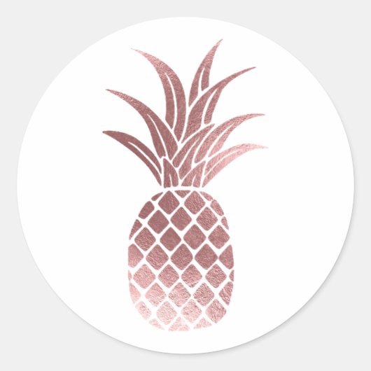 Faux Roos Gouden Folie Ananas Sticker (Voorkant)