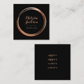 Faux roos gouden folie decor vierkante visitekaartje (Voorkant / Achterkant)