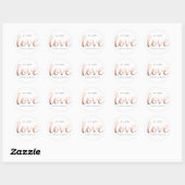 Faux Roos Gouden Folie Liefde Ronde Sticker (Vel)