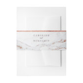 Faux Roos gouden folie marmer luxe moderne bruilof Uitnodigingen Wikkel (Voorkant Voorbeeld)