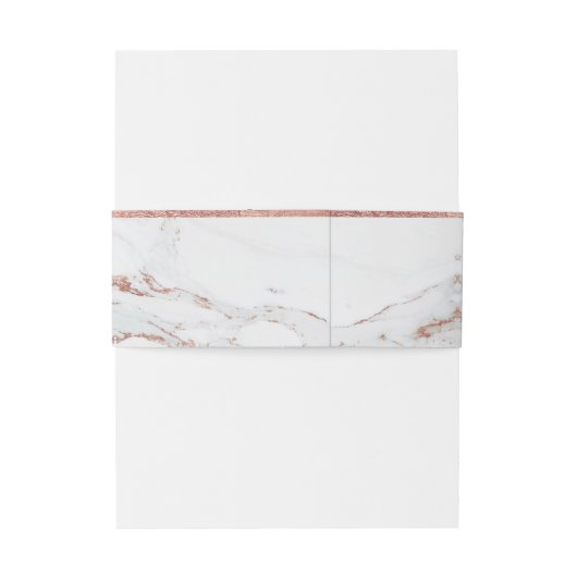 Faux Roos gouden folie marmer luxe moderne bruilof Uitnodigingen Wikkel (Achterkant Voorbeeld)