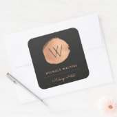 Faux Roos Gouden Folie Monogram Zakelijke labels (Envelop)