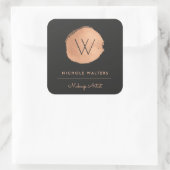 Faux Roos Gouden Folie Monogram Zakelijke labels (Tas)