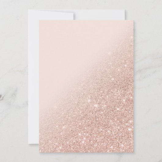 Faux roos gouden glitter elegante chique Sweet 16  Kaart (Achterkant)