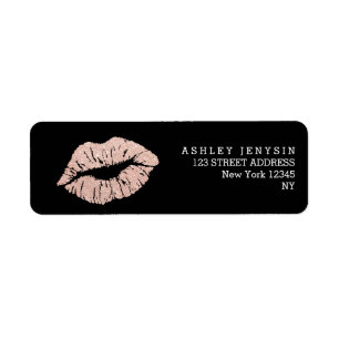 Faux roos gouden glitter lippen kus make-up etiket