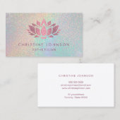 Faux roos gouden glitter lotus bloem estheticus visitekaartje (Voorkant / Achterkant)