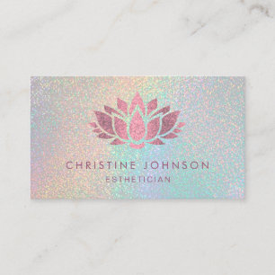 Faux roos gouden glitter lotus bloem estheticus visitekaartje