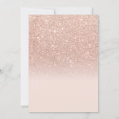 Faux roos gouden glitter ombre negen Verjaardag Kaart (Achterkant)