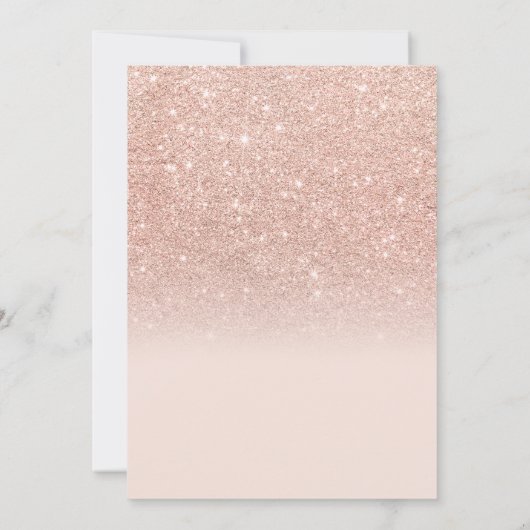 Faux roos gouden glitter ombre negen Verjaardag Kaart (Achterkant)