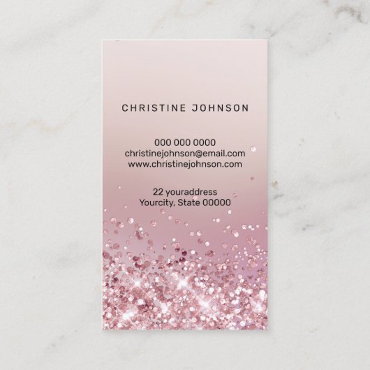 Faux roos Gouden Glitter Zeepaardje logo Visitekaartje (Achterkant)