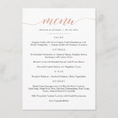 Faux Roos Gouden Kalligrafie Menu Platte Kaart (Voorkant)