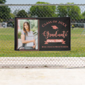 Faux Roos Gouden Klasse van 2025 Foto Afstuderen Spandoek (Insitu)