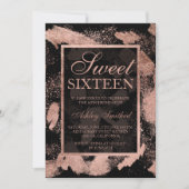 Faux roos gouden penseelstreken splatter chique Sw Kaart (Voorkant)