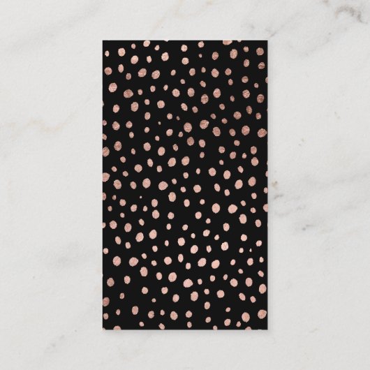 Faux roos gouden polka dots zwarte yoga visitekaartje (Achterkant)
