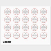 Faux roos gouden rand rond productlabel ronde sticker (Vel)