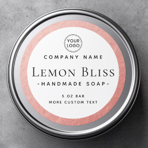 Faux roos gouden rand rond productlabel ronde sticker