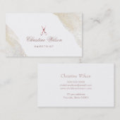 Faux roos Gouden Schaar Haarstylist Visitekaartje (Voorkant / Achterkant)