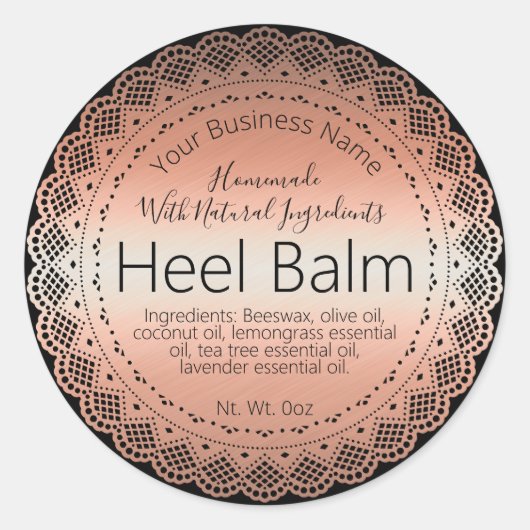 Faux Roos gouden Sticker Label Handgemaakte Heel B (Voorkant)