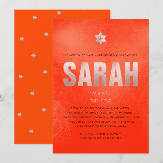 FAUX ROOS GOUDEN TYPOGRAFIE Mitswa DIY KLEUR Kaart (Voorkant / Achterkant)