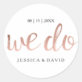 Faux Roos goudfolie doen we Ronde Sticker
