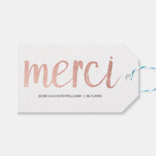 Faux Roos goudfolie Merci Cadeaulabel