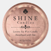 Faux Roos goudfolie Ronde Sticker (Voorkant)