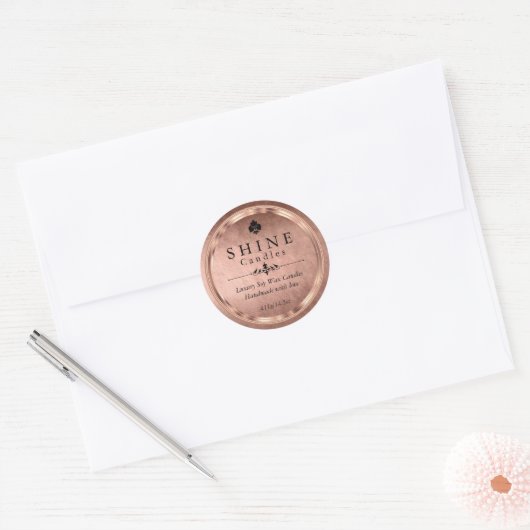 Faux Roos goudfolie Ronde Sticker (Envelop)