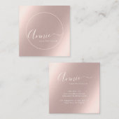 Faux Roos goudfolie schaafsel Vrouw Kunstenaar Vierkante Visitekaartje (Voorkant / Achterkant)