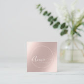 Faux Roos goudfolie schaafsel Vrouw Kunstenaar Vierkante Visitekaartje (Staand voorkant)