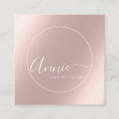 Faux Roos goudfolie schaafsel Vrouw Kunstenaar Vierkante Visitekaartje (Voorkant)