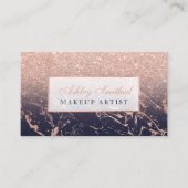Faux roos goudglitter marmer marmer makeup visitekaartje (Voorkant)